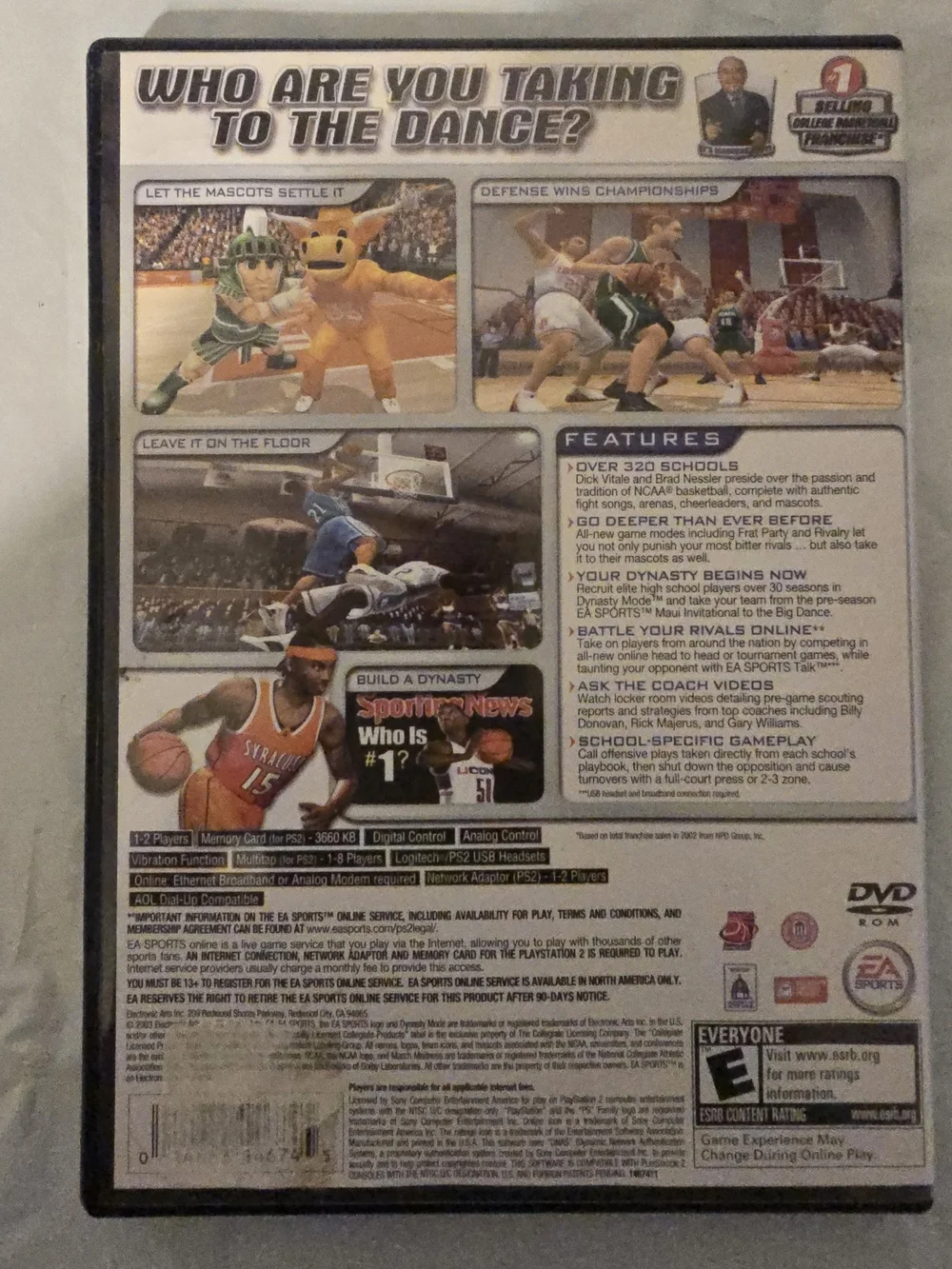 NCAA March Madness 2004 PlayStation 2 - Original Like New Absolutely No Scratche